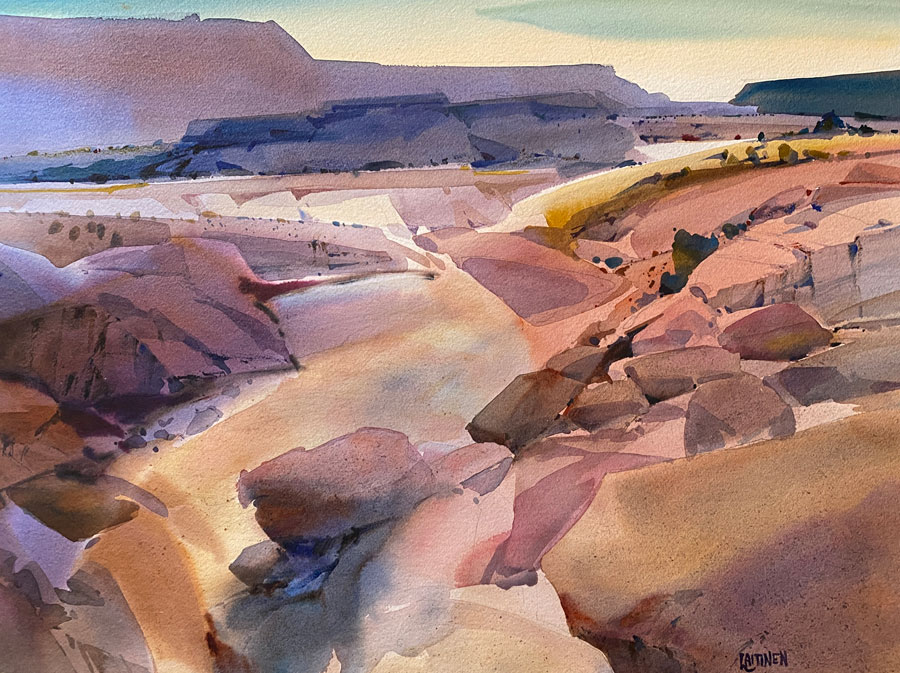 Dale Laitinen: Watercolor of a New Mexico landscape